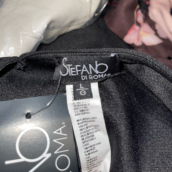 Stefano Di Roma Dress with Gold Gemstone Neck Strap - Black - Picture 5 of 6